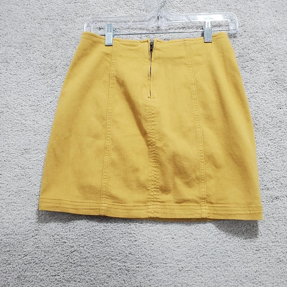 Pacsun Mini Skirt Women's 25 Retro‎ Mustard Cotton Stretch Pockets Performance